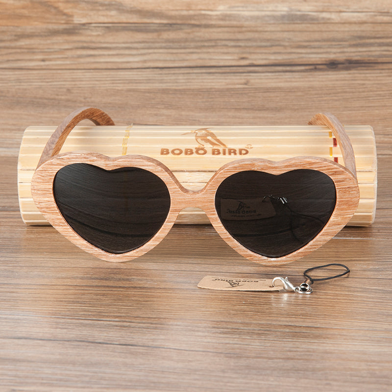 Heart Shape Wooden Sunglasses