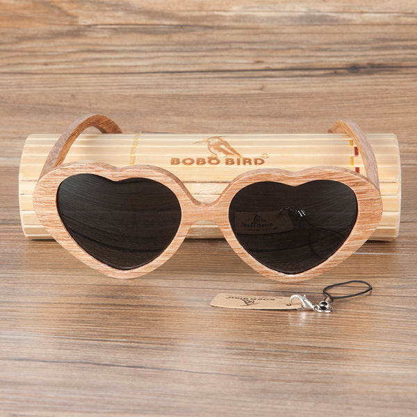 Heart Shape Wooden Sunglasses