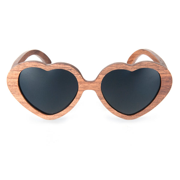 Heart Shape Wooden Sunglasses
