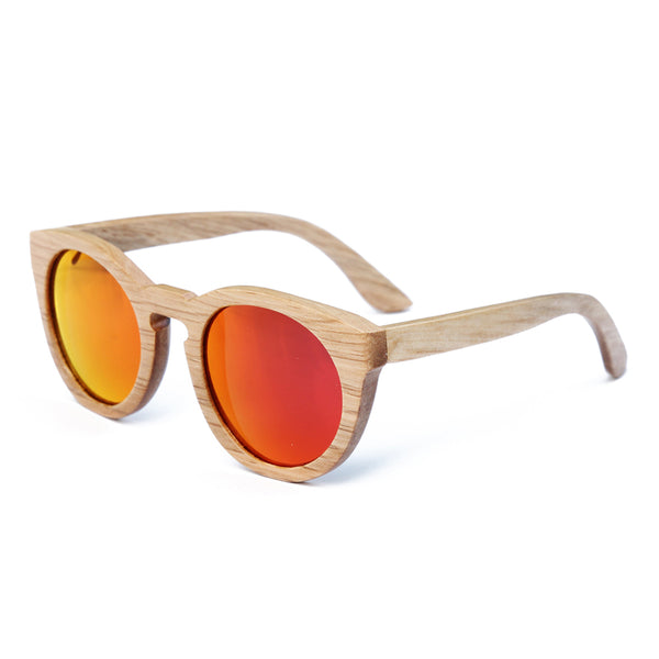 Round Wooden Frame Sunglasses