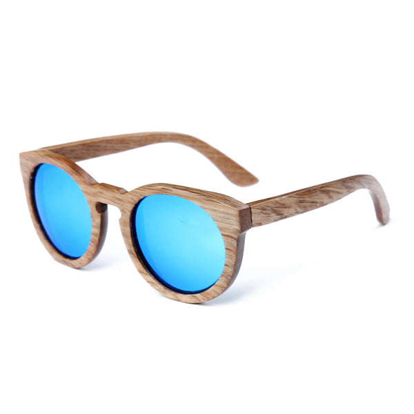 Round Wooden Frame Sunglasses