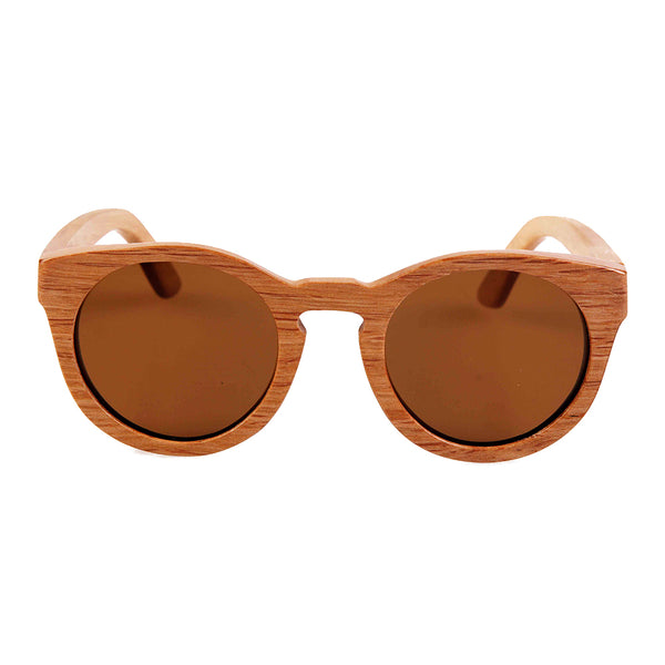 Round Wooden Frame Sunglasses