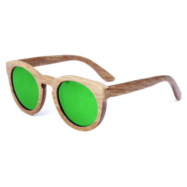 Round Wooden Frame Sunglasses