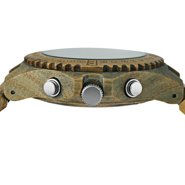 Wooden Luminous Pointer Chronograph Watch