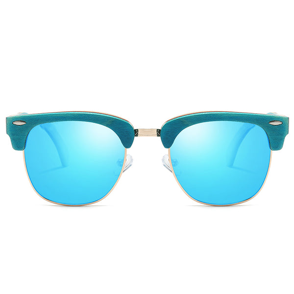 Half Frame Wooden Sunglasses
