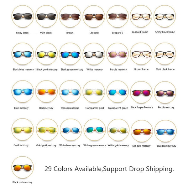 Wayfarer style Bamboo Sunglasses