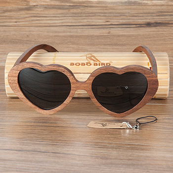 Heart Shape Wooden Sunglasses