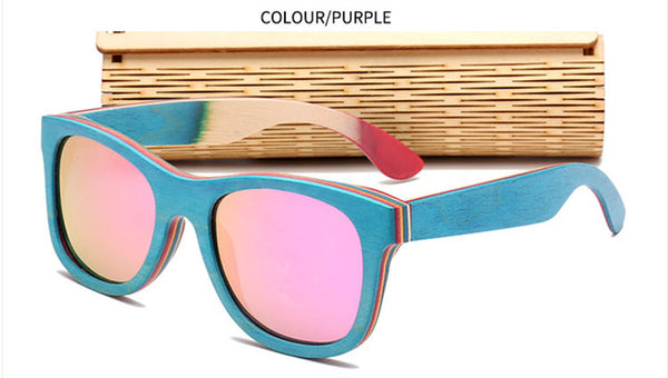 Polarized Lens Bamboo Frame Shades
